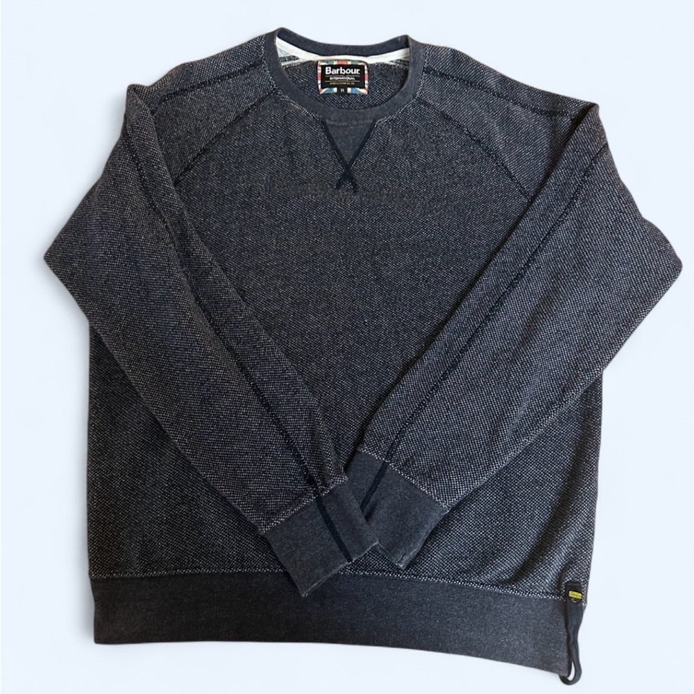 Barbour Men's Navy Blue Crewneck Sweater, 100% Cotton